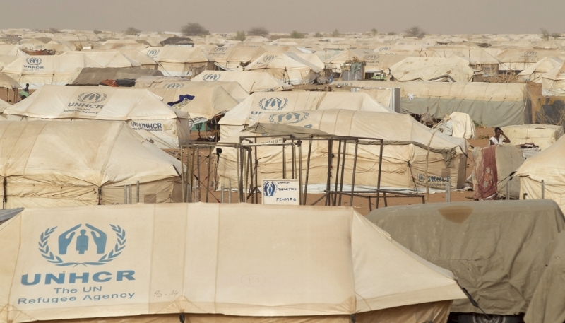 Une vue générale du camp de réfugiés de Mbera, dans le sud de la Mauritanie.