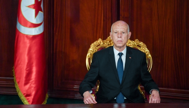 Kaïs Saïed à sa cérémonie de prestation de serment devant l'Assemblée nationale, à Tunis, le 21 octobre 2024.