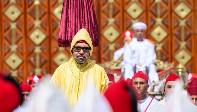 Le roi du Maroc Mohammed VI au cours de la cérémonie marquant le 25e anniversaire de son accession au trône, le 30 juillet 2024, au palais royal de Tétouan.