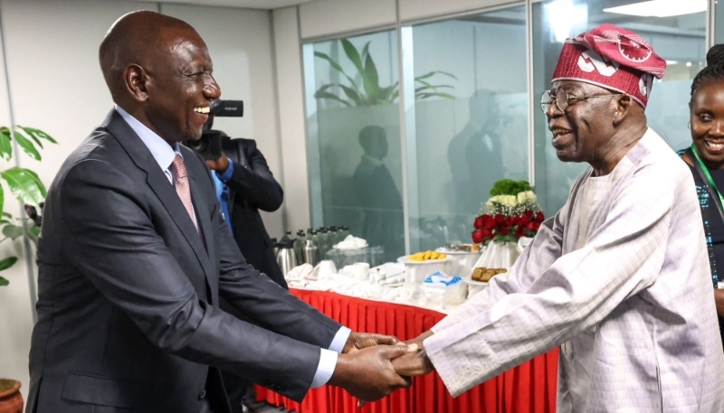 William Ruto et Bola Ahmed Tinubu à Nairobi, le 16 juillet 2023.