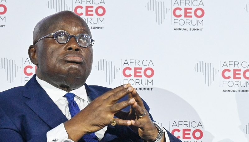 Le président ghanéen Nana Akufo-Addo lors d'une session de l'Africa CEO Forum, à Abidjan, le 13 juin 2022.