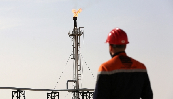 Un champ de gaz et de pétrole exploité par la Sonatrach à Hassi Messaoud, en Algérie, en février 2023.