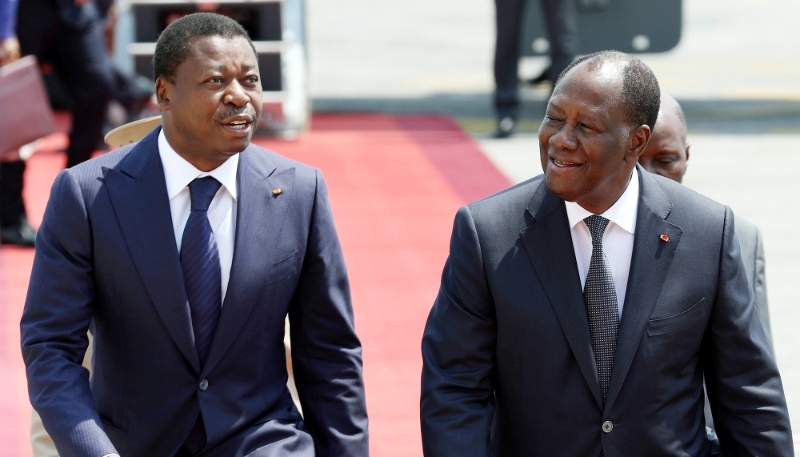 Alassane Ouattara accueille Faure Gnassingbé à Abidjan, le 28 janvier 2019.