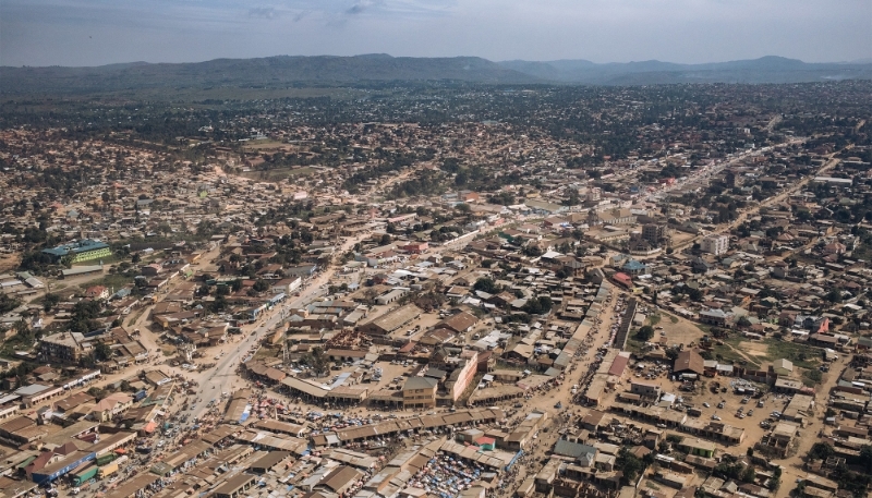 La ville de Bunia, capitale provinciale de l'Ituri, en décembre 2021. 