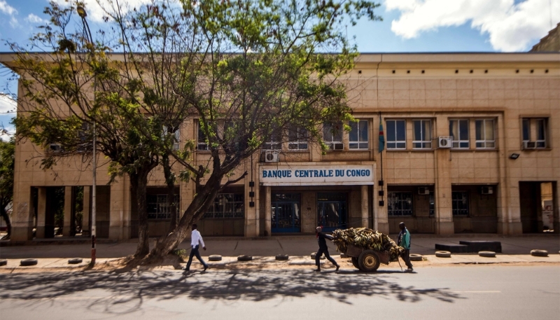 Une antenne de la Banque centrale du Congo, à Lubumbashi (RDC), en mai 2016.