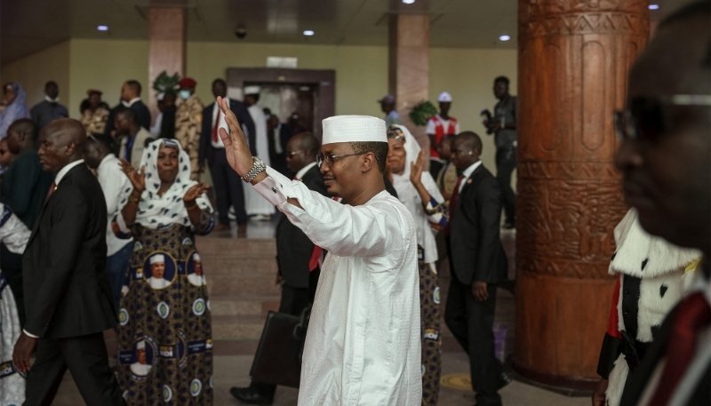 Le président tchadien Mahamat Idriss Déby à N'Djamena le 23 mai 2024.