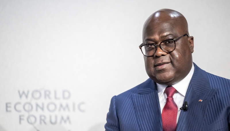 Le président de la RDC, Félix Tshisekedi, à Davos, en Suisse, le 22 janvier 2025. 