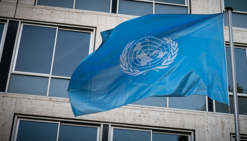 Le drapeau des Nations unies, au siège de l'Unesco, à Paris, en novembre 2022.