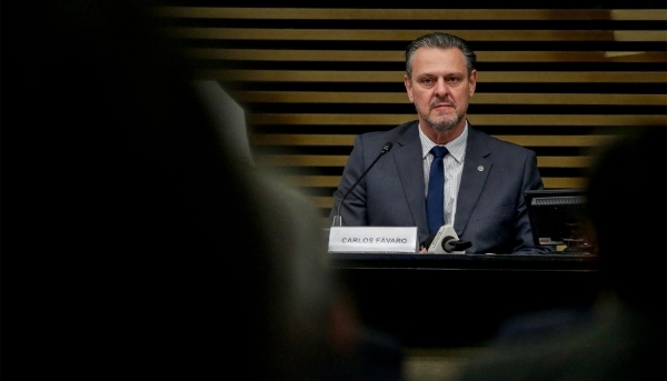 Le ministre de l'agriculture Carlos Favaro à Sao Paulo le 14 juillet 2023.