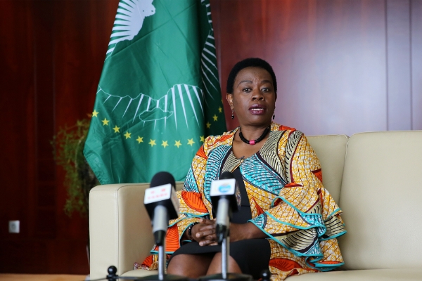 La vice-présidente de l'Union africaine, Monique Nsanzabaganwa, à Addis-Abeba, le 22 août 2022.