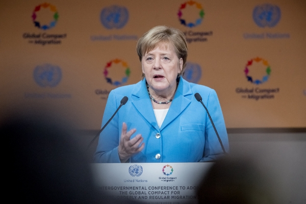 La chancelière allemande Angela Merkel à Marrakech (Maroc) en décembre 2018.