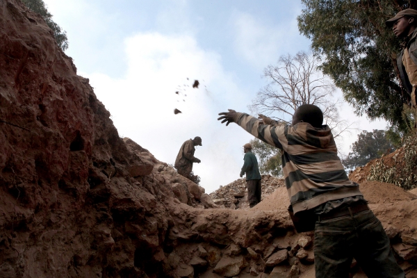 Une mine exploitée par des zama-zamas à Roodepoort, dans la province du Gauteng, en 2012.