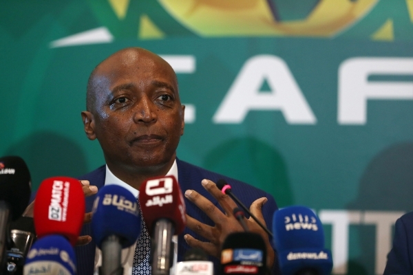 Le président de la Confédération africaine de football (CAF), Patrice Motsepe, durant une conférence de Presse, à Alger, le 1er octobre 2022.